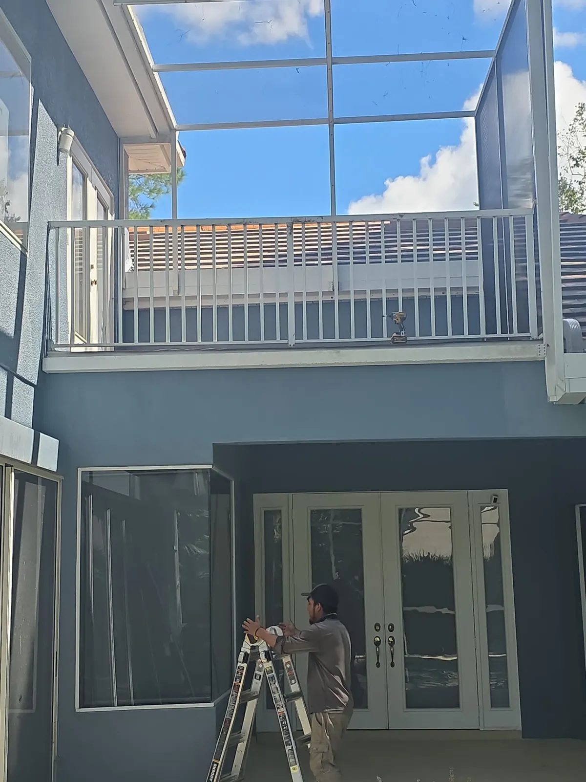 Covered lanai and balcony before the structural rebuild