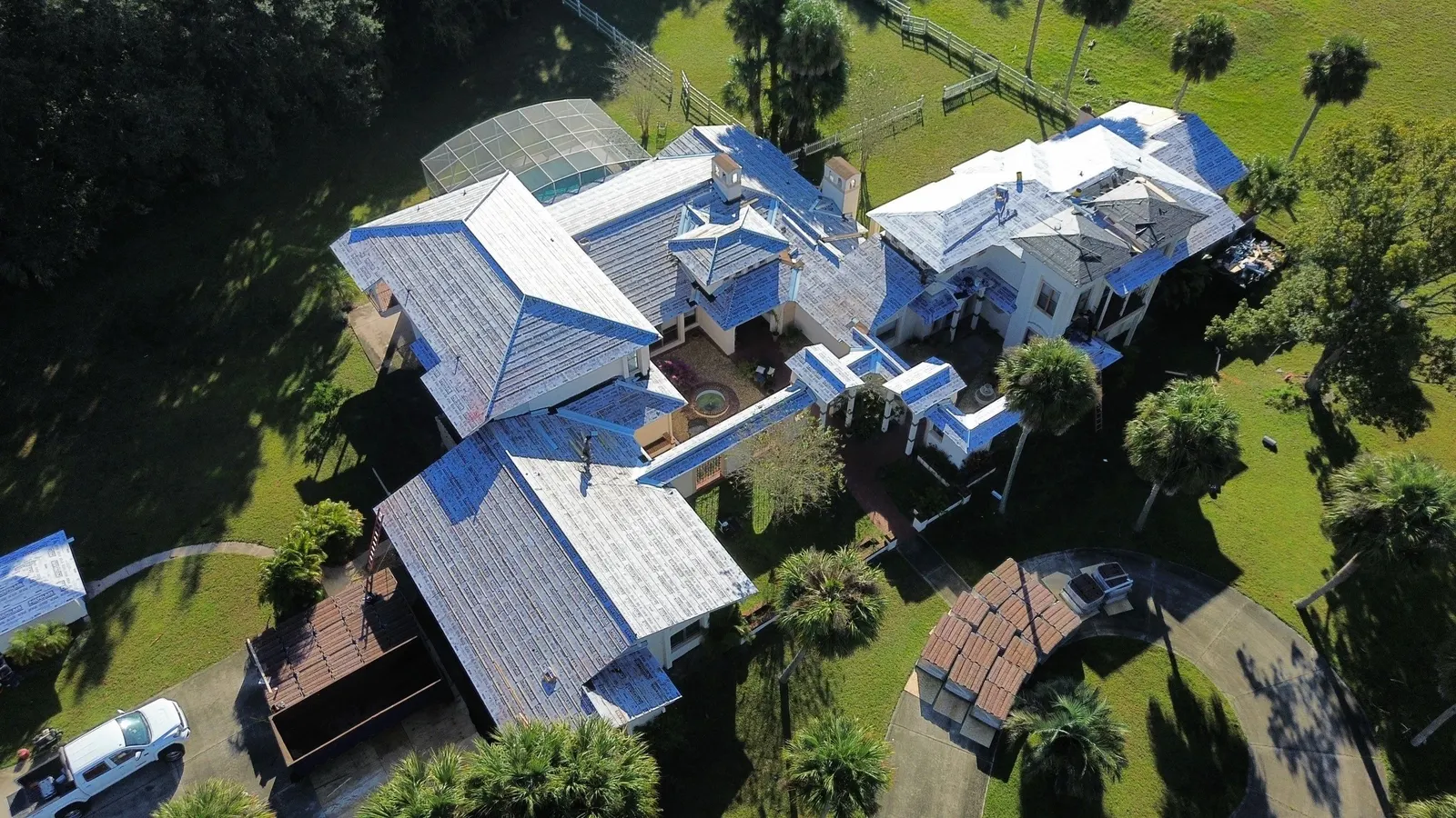 Underlayment across the Port Orange roof before the new tile